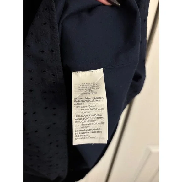 J.Crew Mercantile Navy Eyelet Mini Dress – Women's Small - Picture 3 of 7